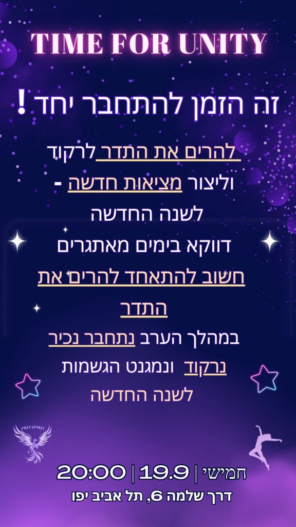 תיאור התהליכים במפגש Time for Unity מתוך הפלייר המקורי
